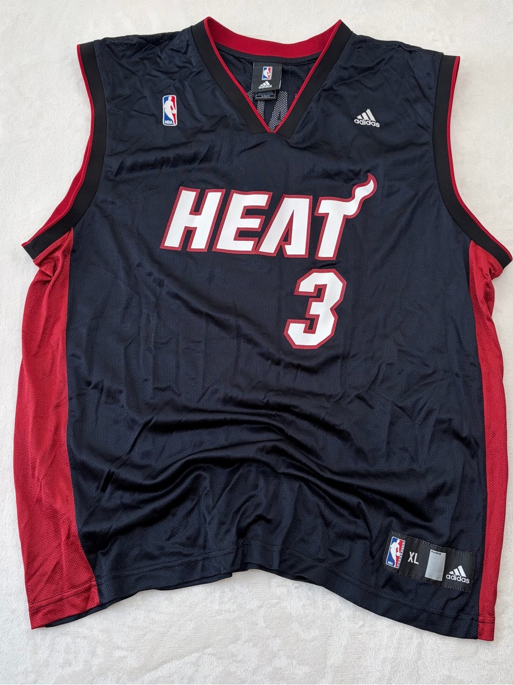 Vintage Adidas Dwyane Wade Miami Heat #3 NBA Jersey XL Throwback Y2K Old School